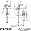 Cifial 31003HC.U Hexa Mono Basin Mixer Tap Dimensions
